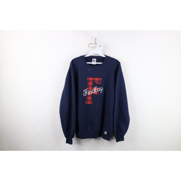 Vintage 90s Russell Athletic Mens Medium Spell Out Findlay Ohio Sweatshirt USA - Picture 1 of 16